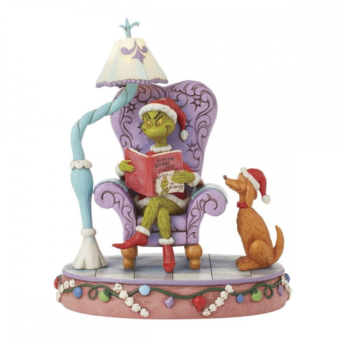 GRINCH EN SILLA DE LECTURA - JIM SHORE GRINCH