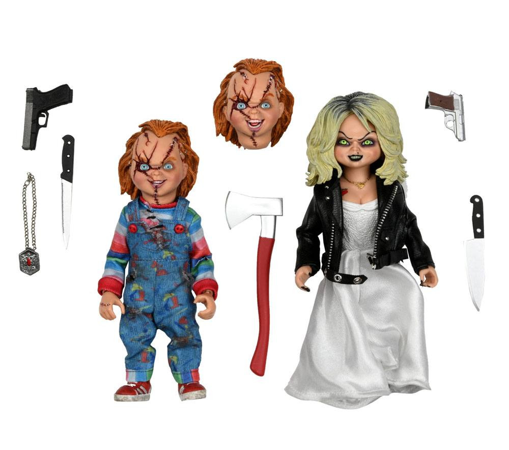 La Novia De Chucky Pack 2 Figura Chucky & Tiffany Vestidos 14 Cm