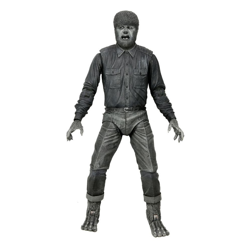 Figura Universal Monsters Ultimate El Hombre Lobo (Blanco y Negro) 18 cm