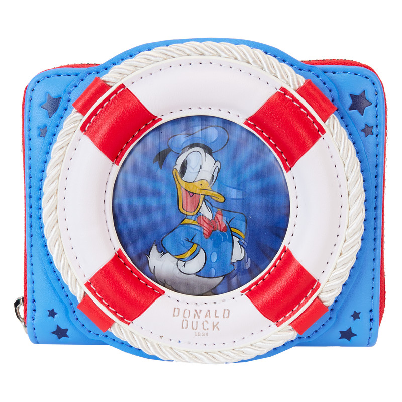 Cartera lenticular con cremallera alrededor del 90 aniversario del Donald Pato - DISNEY LOUNGEFLY