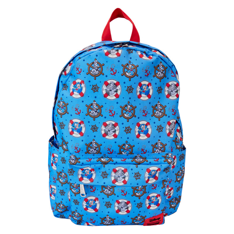 Mochilas de tamaño completo de nailon con estampado integral del 90 aniversario del Donald Pato - DISNEY LOUNGEFLY