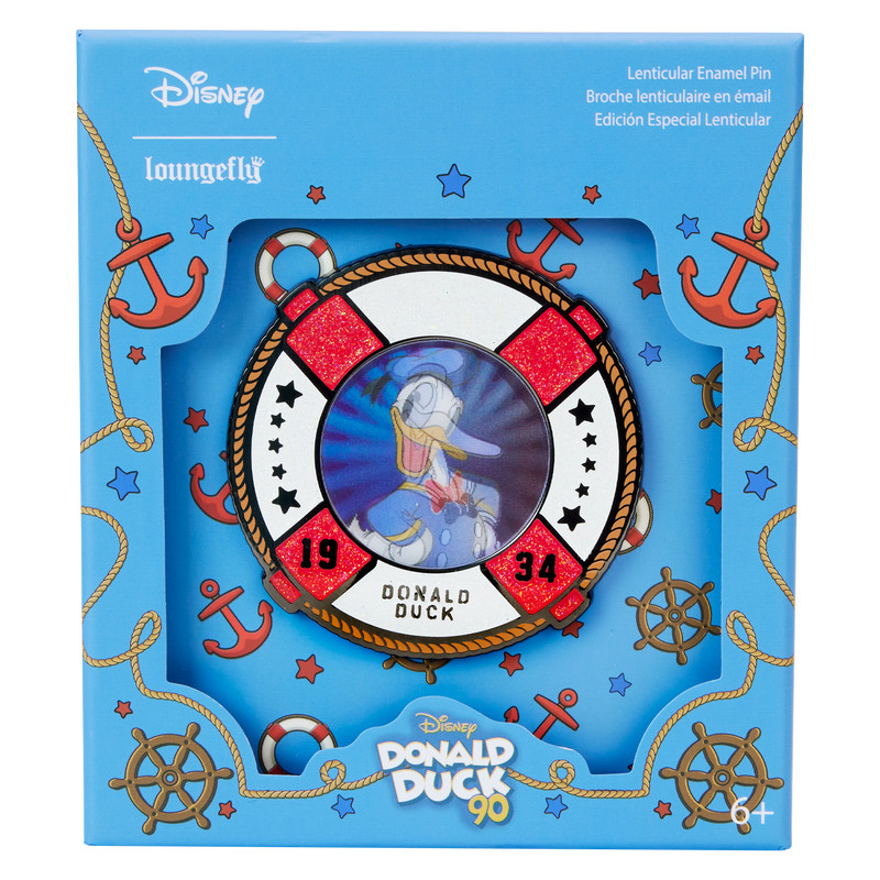 Pin lenticular de caja de coleccionista del 90.º aniversario del Donald Pato - DISNEY LOUNGEFLY