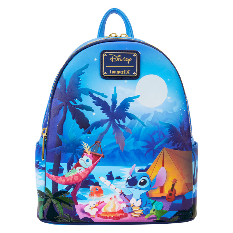 Mini Mochila Stitch Camping Cuties Glow - DISNEY LOUNGEFLY