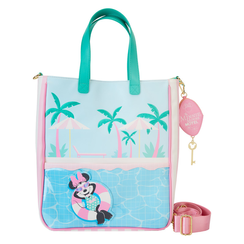 Totebag con monedero Minnie Mouse estilo vacaciones junto a la piscina - DISNEY LOUNGEFLY