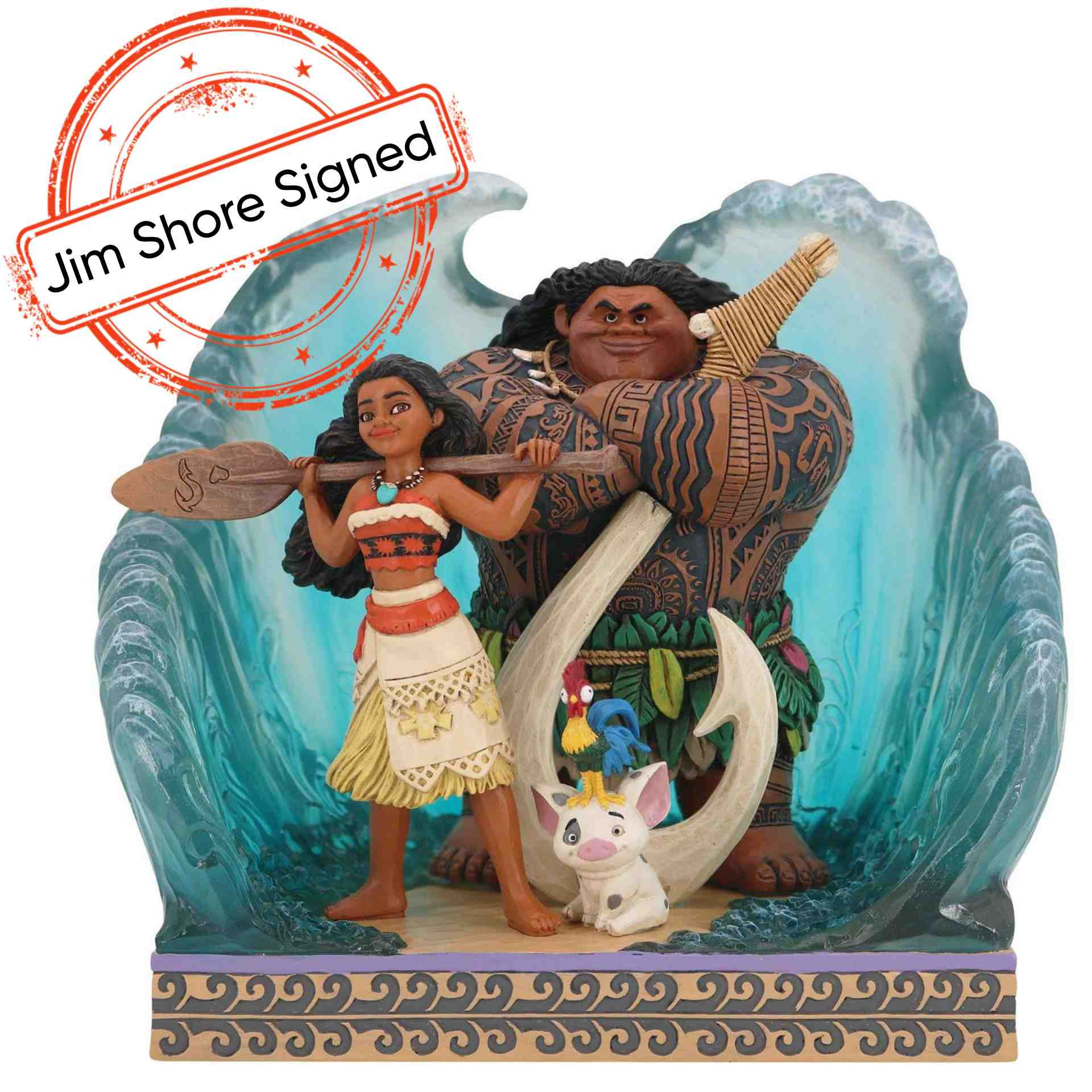 ESCENA DE OLAS DE MOANA [FIRMADA POR JIM SHORE] - DISNEY TRADITIONS