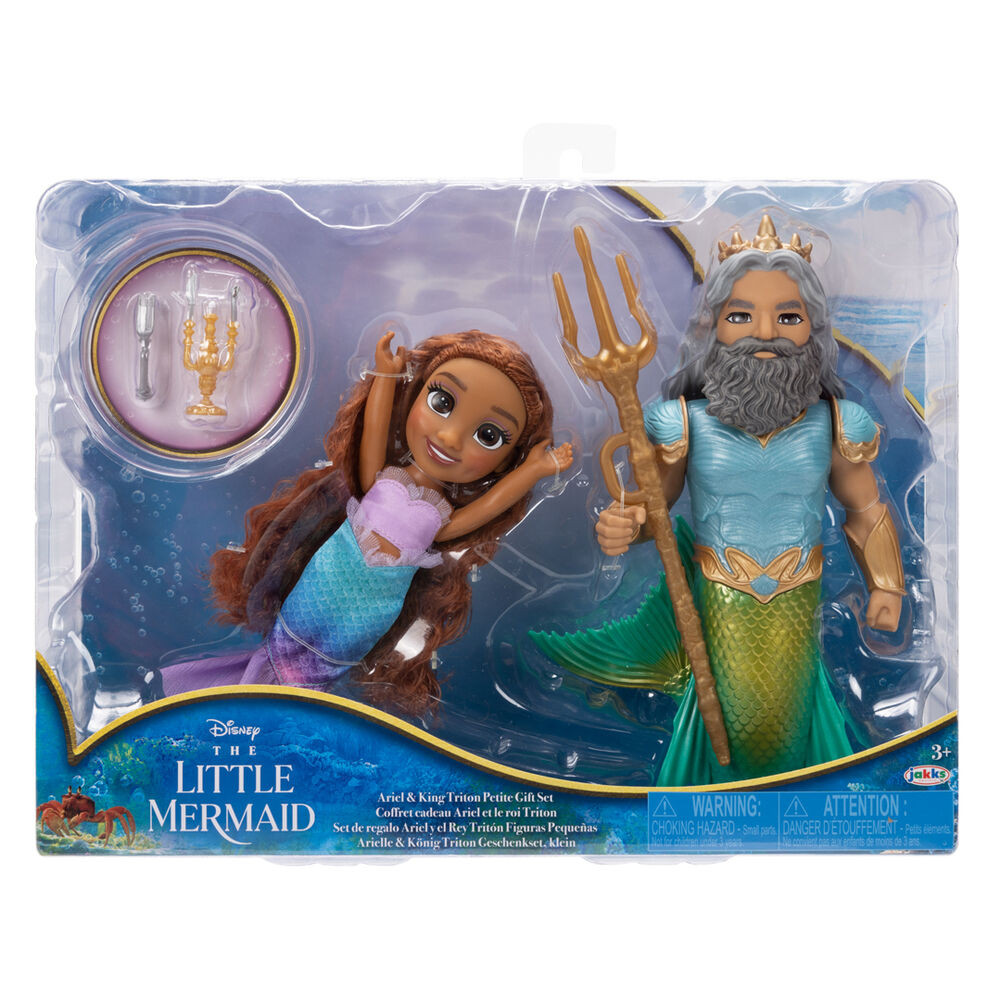 Muñeca Ariel + Tritón 15cm - Disney La Sirenita