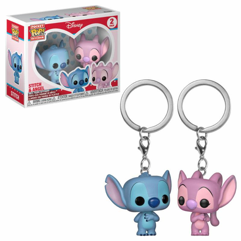 Pack llavero Lilo & Stitch Pocket POP! Vinilo Stitch & Angel 4 cm