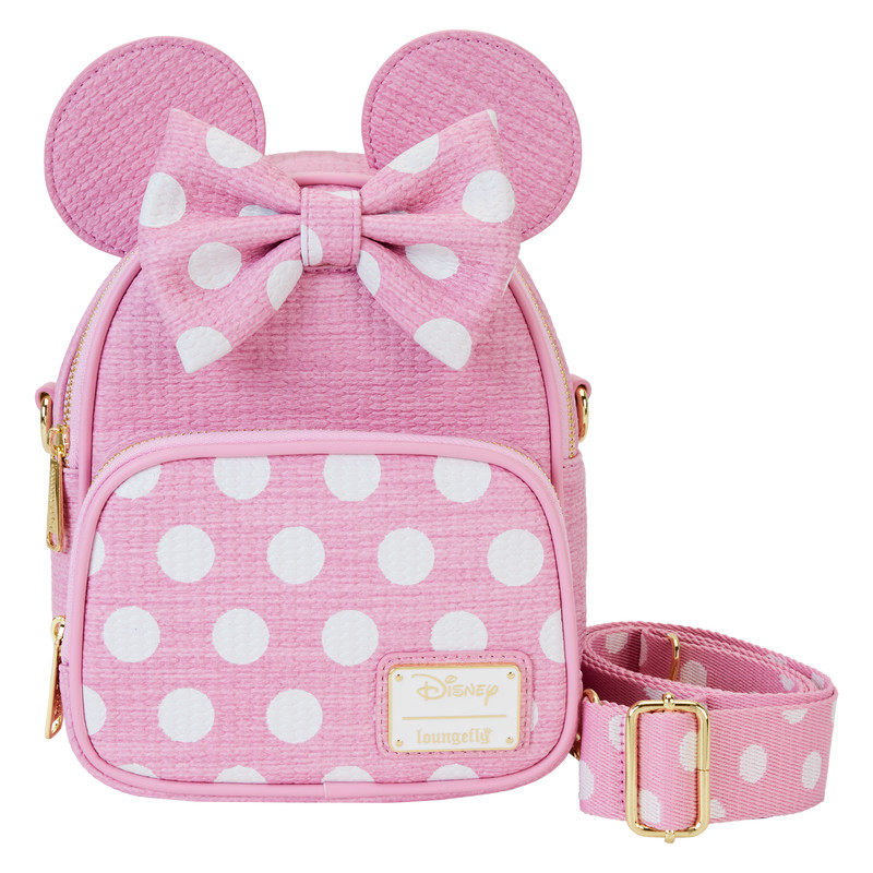 Mini Mochilas convertible con textura tejida de Minnie y Bolso Bandolera - DISNEY LOUNGEFLY