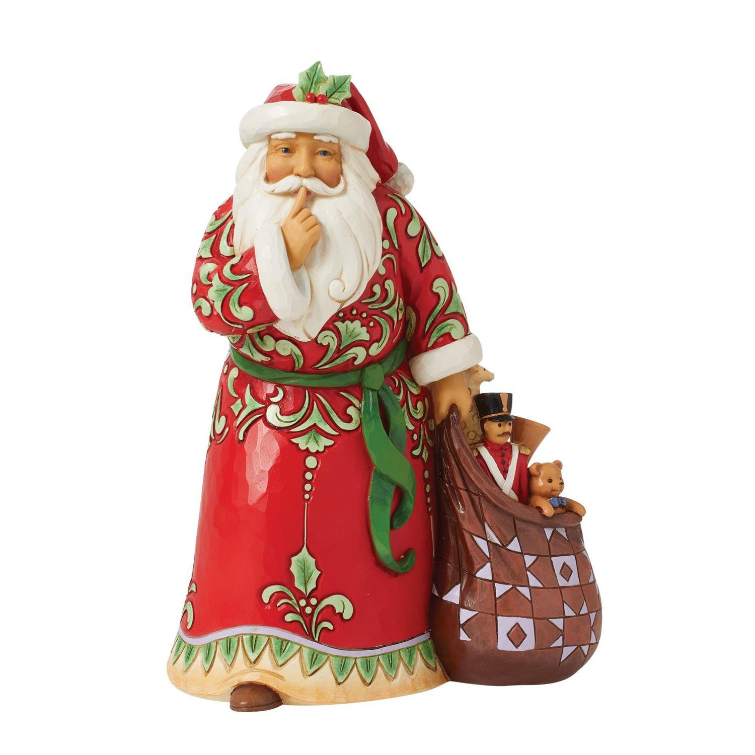 Figura Papá Noel "Shush" - JIM SHORE HEARTWOOD CREEK