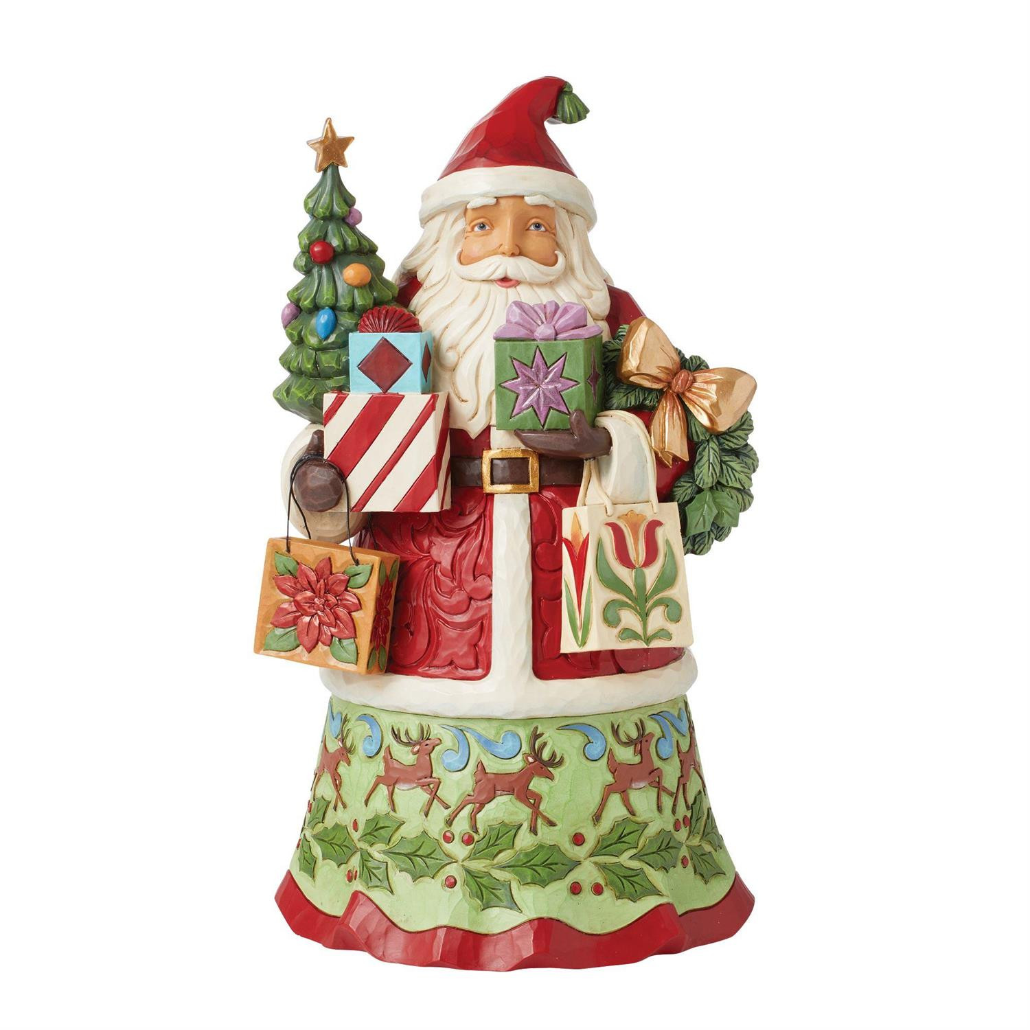 Figura de Papá Noel con Bolso de regalos - JIM SHORE HEARTWOOD CREEK