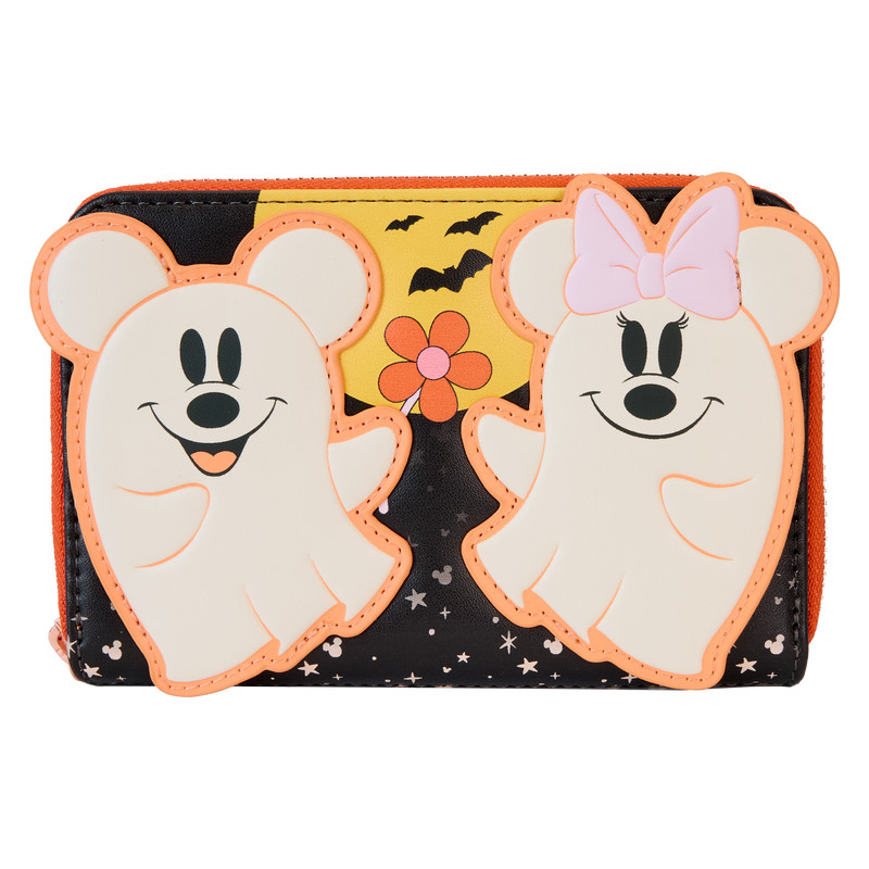 Cartera con diseño floral de Mickey y Minnie con efecto fantasma - DISNEY LOUNGEFLY