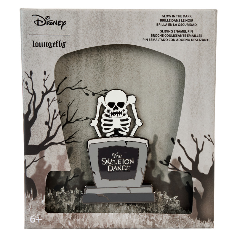 Pasador deslizante para caja de colección Glow Collector del 95.º aniversario de The Skeleton Dance - DISNEY LOUNGEFLY