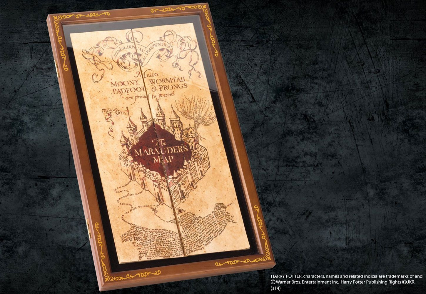 Expositor con mapa del merodeador de Harry Potter