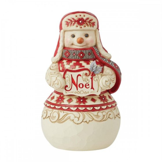 Figura muñeco de nieve Navidad nórdica - JIM SHORE HEARTWOOD CREEK