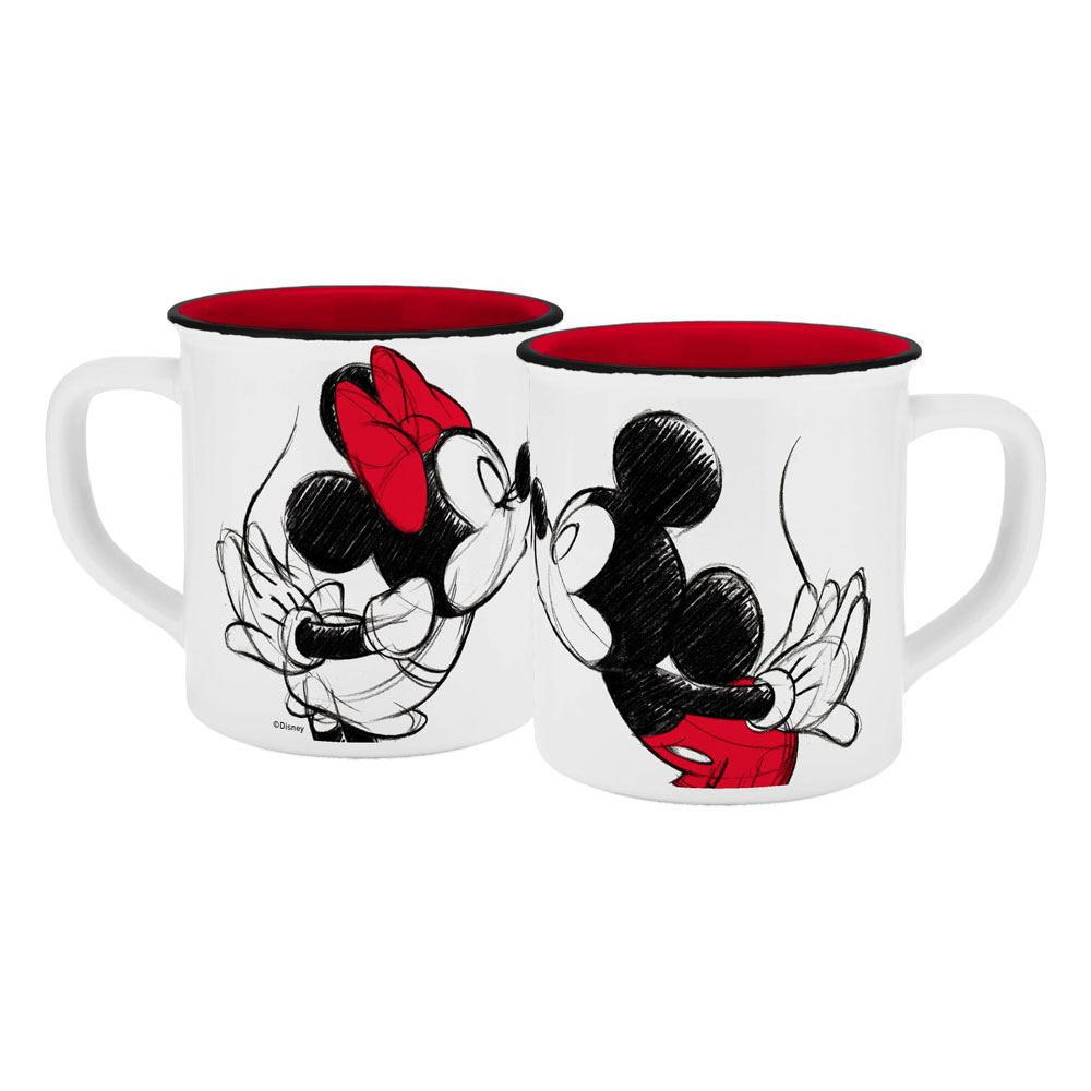 Taza Mickey Kiss Sketch roja - Disney Mickey & Minnie