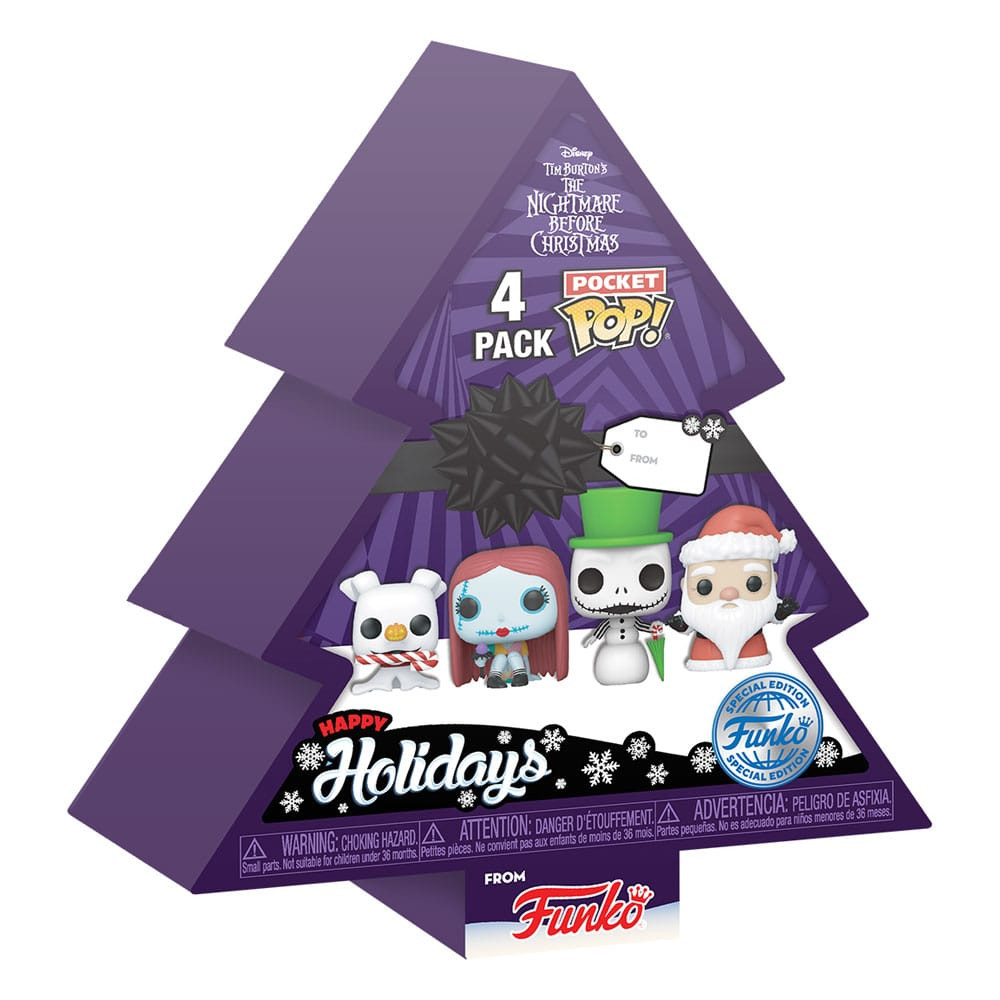 Pack de 4 figuras Pocket POP de The Navidad Before Navidad . Holiday de Navidad de vinilo de 4 cm.