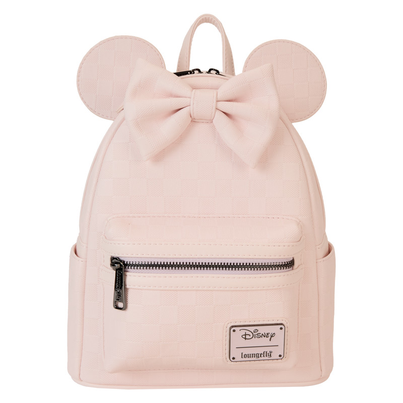 mini mochila con textura de cuadros de Minnie Mouse - DISNEY LOUNGEFLY