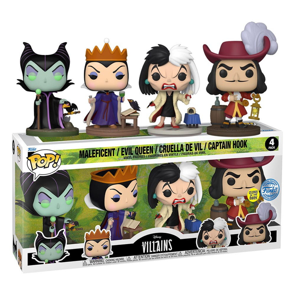 Pack de 4 figuras POP de Villanos de Disney . Películas Vinilo Villanos (GW)(EMEA) 9 cm