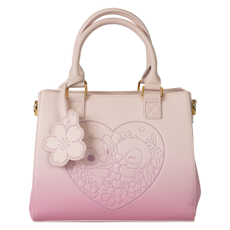 Bolso Bandolera Stitch y Ángel Cherry Blossom Heart - DISNEY LOUNGEFLY