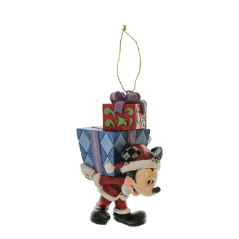 Adorno colgante de Mickey Mouse con regalos en la espalda - DISNEY TRADITIONS