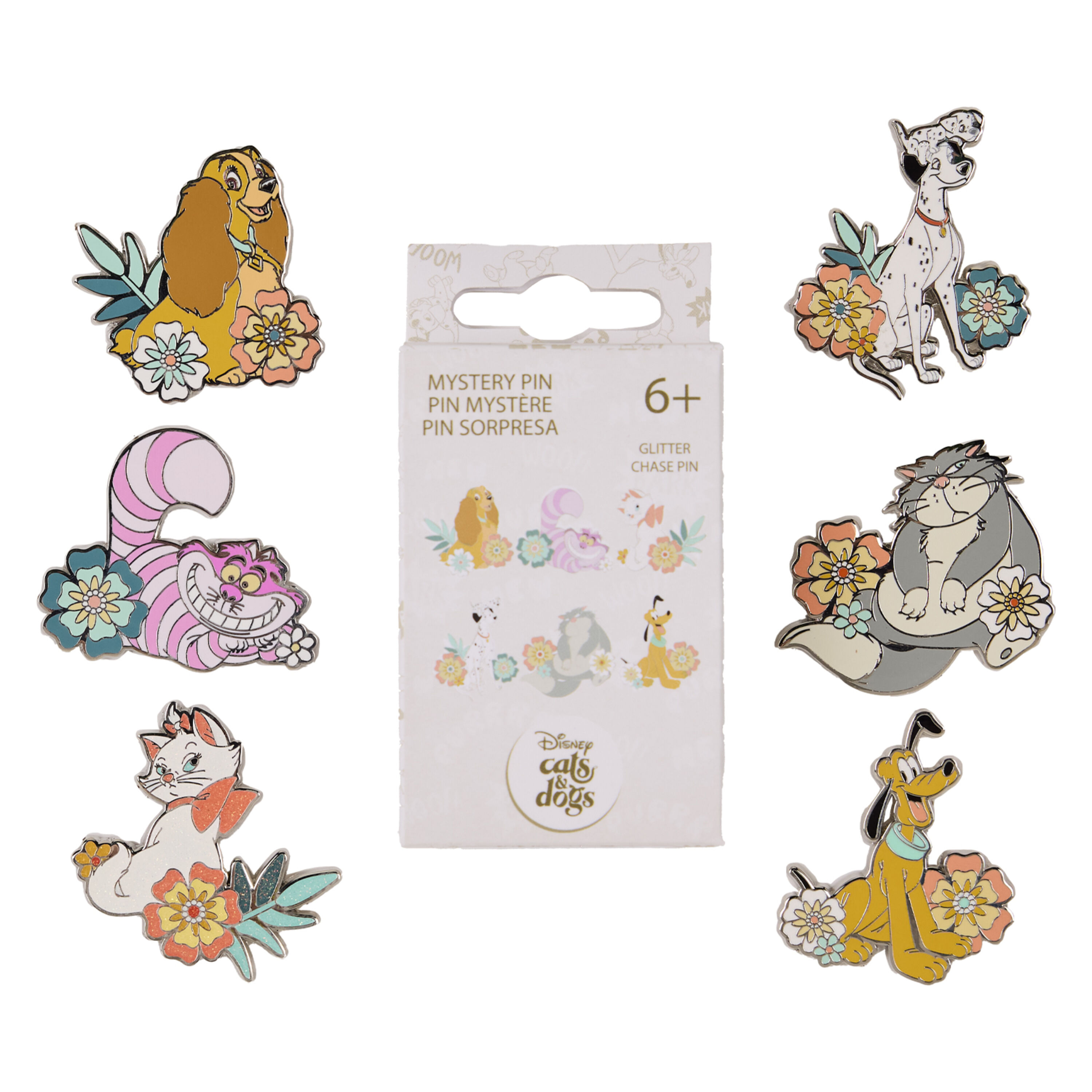 Pin floral caja Misterio perros y gatos - DISNEY LOUNGEFLY