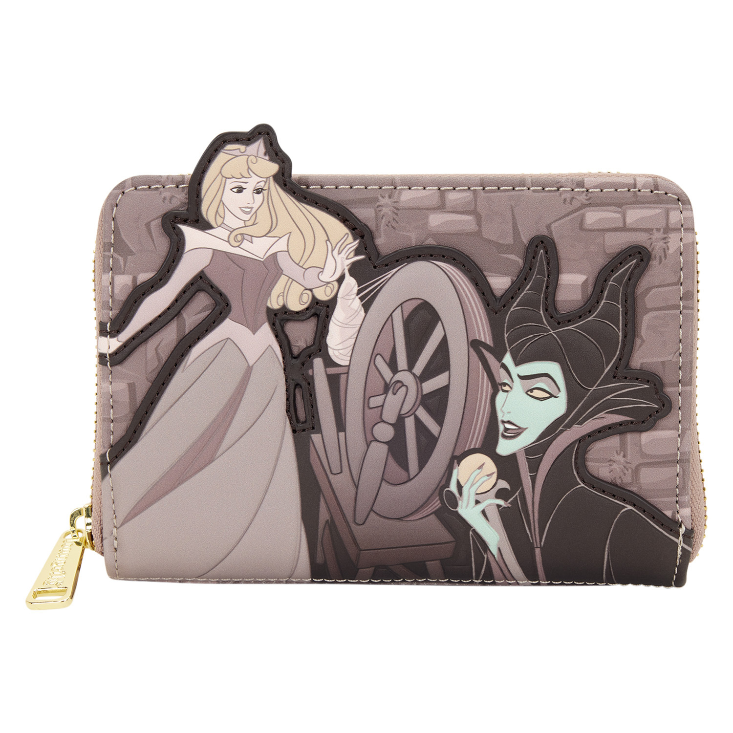 CARTERA AURORA Y MALÉFICA RUEDA GIRATORIA - DISNEY LOUNGEFLY LA BELLA DURMIENTE